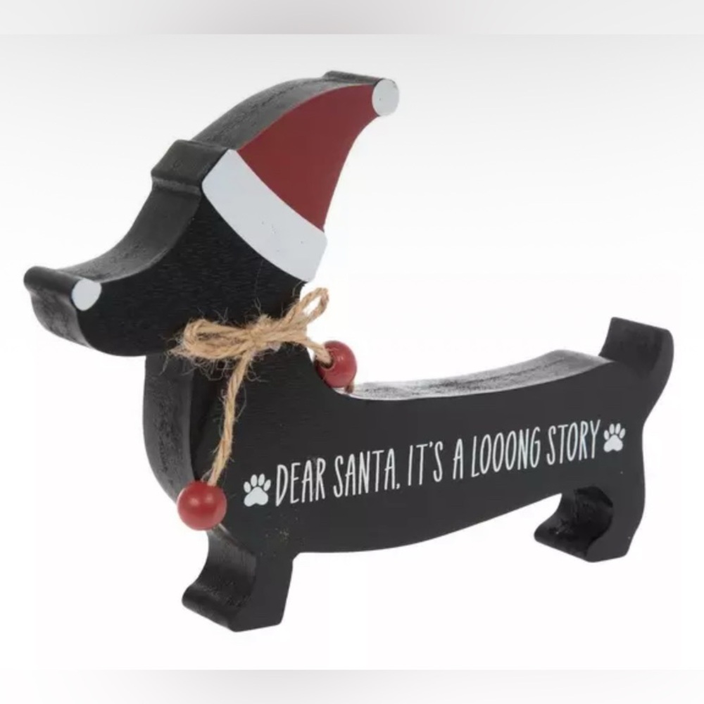 NEW Wooden Black Dachshund Christmas Decor